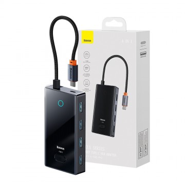Baseus PioneerJoy 4-Port Type-C HUB Adapter (Type-C to USB3.0*4)-Gray