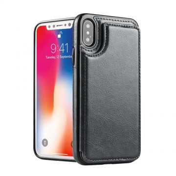 Back Flip Leather Wallet Cover Case for Apple iPhone X XS