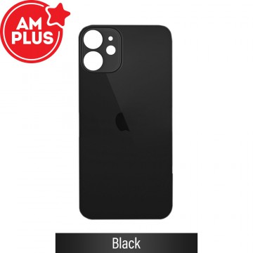 AMPLUS Rear Glass With 3M Adhesive Replacement for iPhone 12-Black