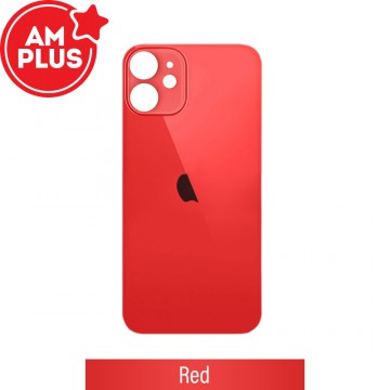 AMPLUS Rear Glass With 3M Adhesive Replacement for iPhone 12-RED