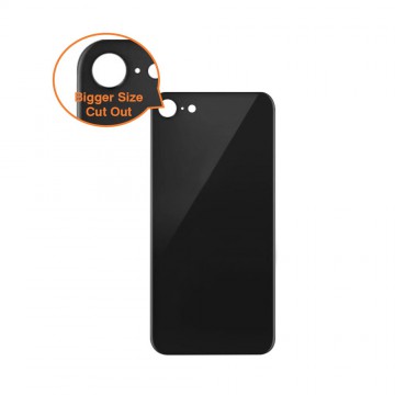 Rear Glass Replacement with Bigger Size Camera Cut-out for iPhone 8-Black