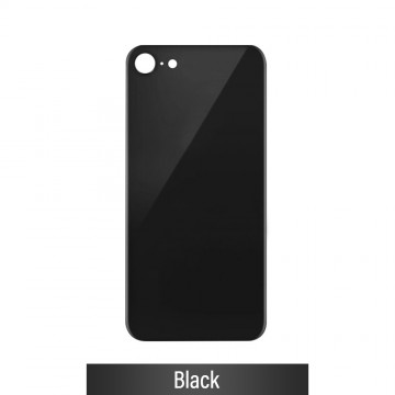 Rear Glass With 3M Adhesive Replacement for iPhone 8 (NO LOGO)-Black