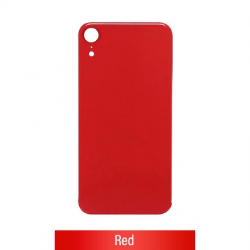 Rear Glass Replacement with Bigger Size Camera Hole Carving for iPhone XR-Red