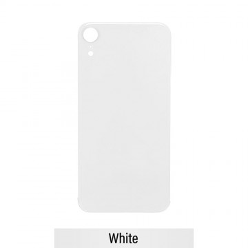 Rear Glass Replacement with Bigger Size Camera Hole Carving for iPhone XR-White