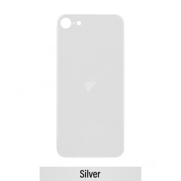 Rear Glass With 3M Adhesive Replacement for iPhone SE (2020)-Silver