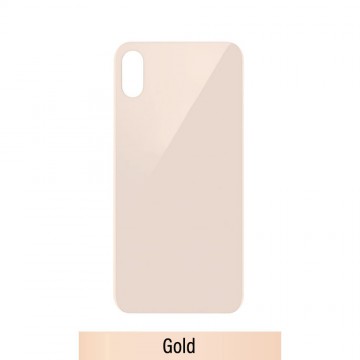 Rear Glass Replacement with Bigger Size Camera Hole Carving for iPhone XS-Gold