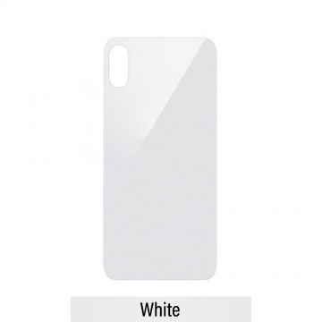 Rear Glass Replacement with Bigger Size Camera Hole Carving for iPhone XS Max-White