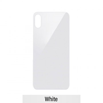 Rear Glass Replacement with Bigger Size Camera Hole Carving for iPhone X-White