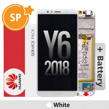Huawei Y6 (2018) LCD Screen Digitizer 02351WLK (Service Pack)-White