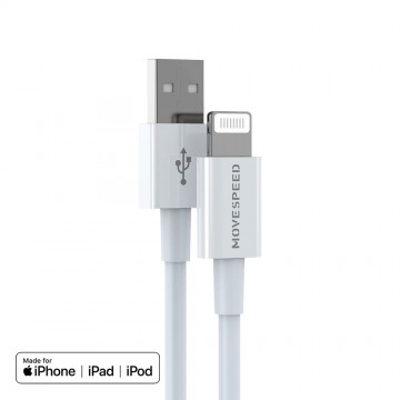 MOVE SPEED 3A USB-A to Lightning Charging Cable 1.2m (YSUCM02-AL12)-White