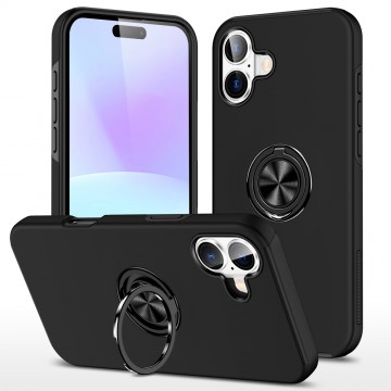 iPhone 17 Magnetic Ring Holder Shockproof Case Cover