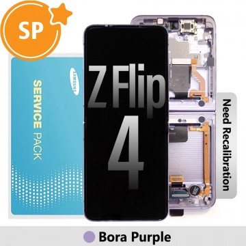 Samsung Galaxy Z Flip4 F721B Screen Digitizer Replacement with Frame GH82-29440B / GH82-30238B (Service Pack)-Bora Purple (Blackout issue fix: https://youtu.be/CEnwc6FKJLk)