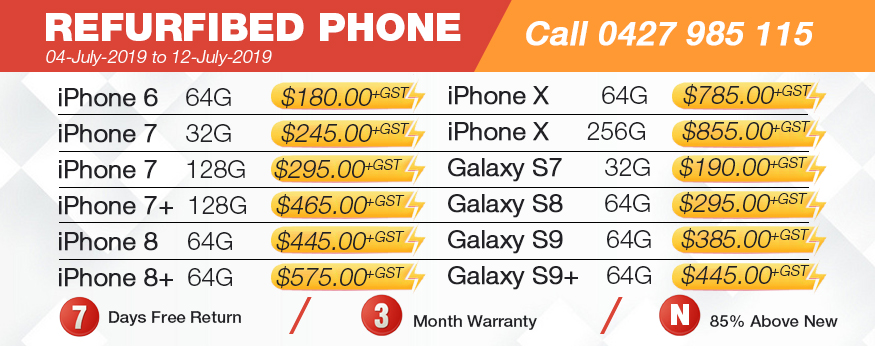 New Price for Refurbished Phone 4/July/2019 to 12/July/2019